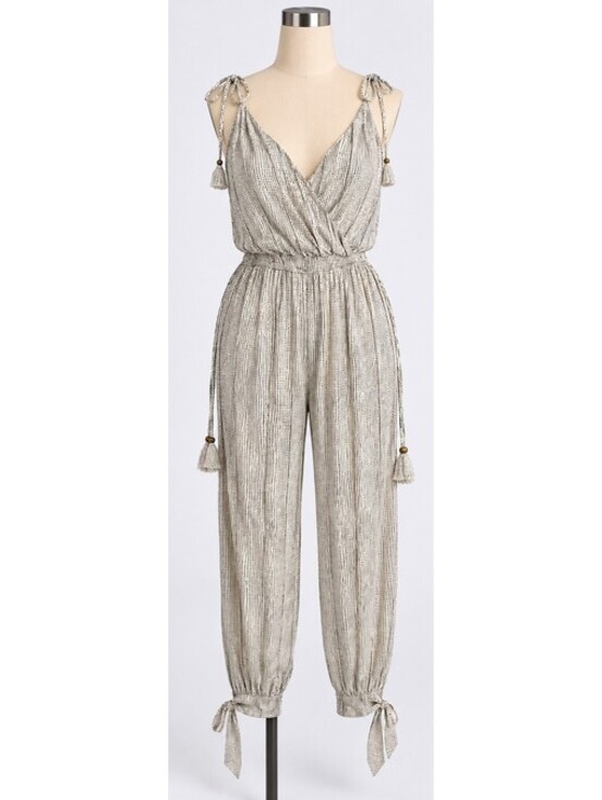 Dress Forum Pants - Dress Forum Womens S Boho Printed Tie Strap Jumpsuit
